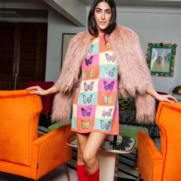 QUEEN OF SPARKLES QOS Colorful Butterfly Print Dress - Picture 4 of 11